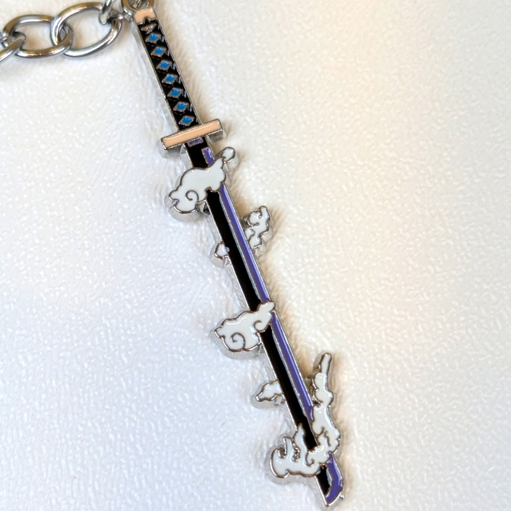 Demon Slayer: Kimetsu no Yaiba Sword Keychain Purple & Black Clouds - Picture 3 of 3